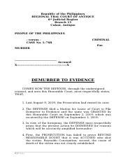 Demurrer Evidence Philippines .